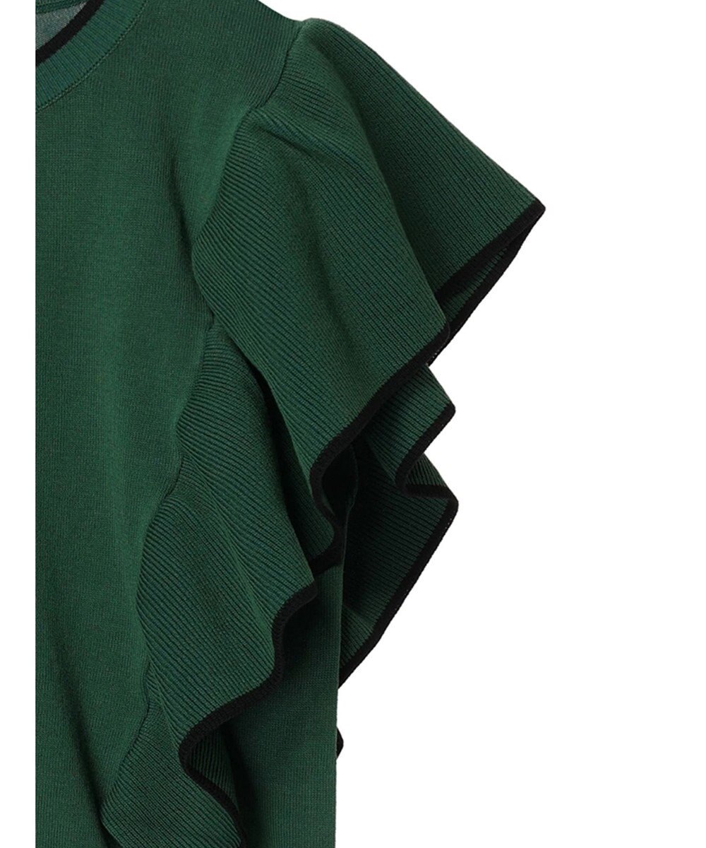 Green Parks 配色フリルニットプルオーバー 