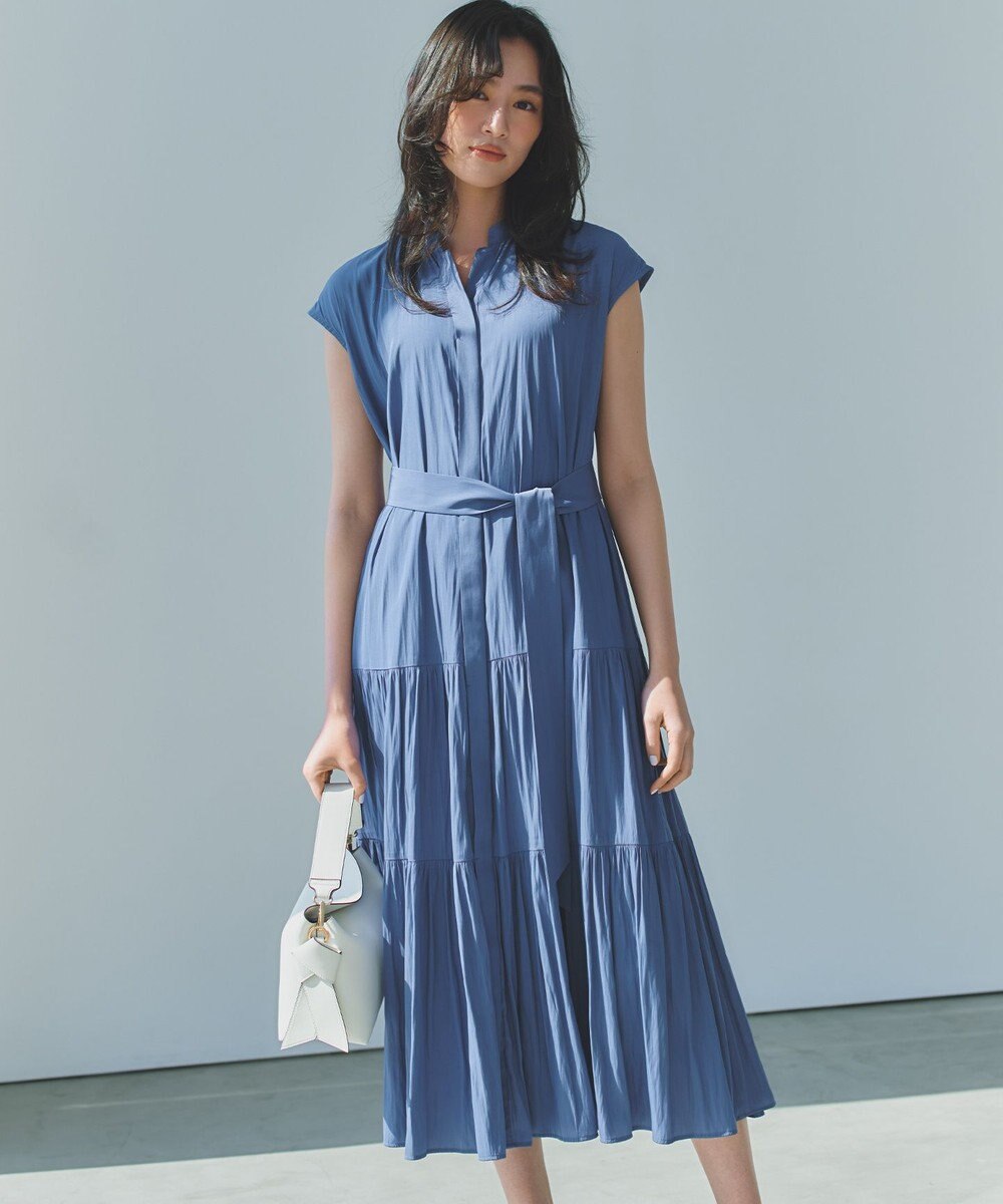 組曲 S 【WEB限定】ギャザーライトデシン ティアードワンピース 