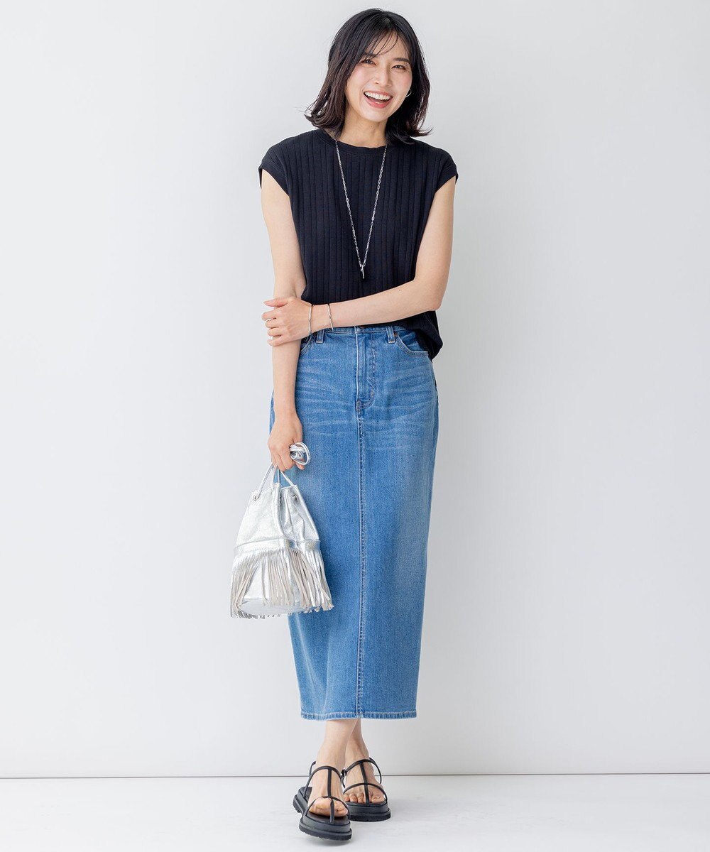 23区 【SLOW/洗える】ランダムリブフライス フレンチスリーブ カットソー 