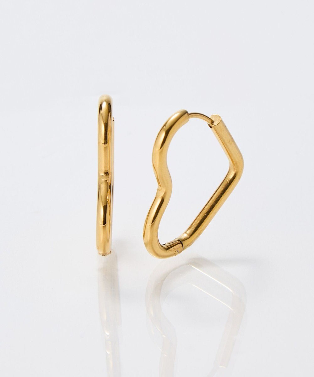 Phoebe 【金属アレルギー対応】グロウハートフープワンタッチピアス　ゴールド/ステンレス 