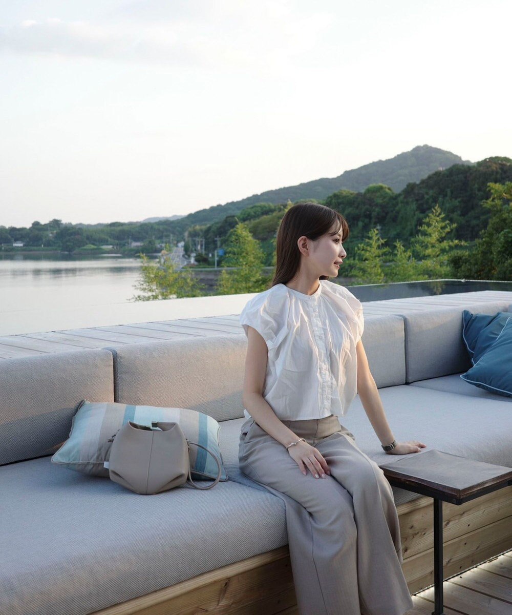 Green Parks タックデザインショート丈シャツ 