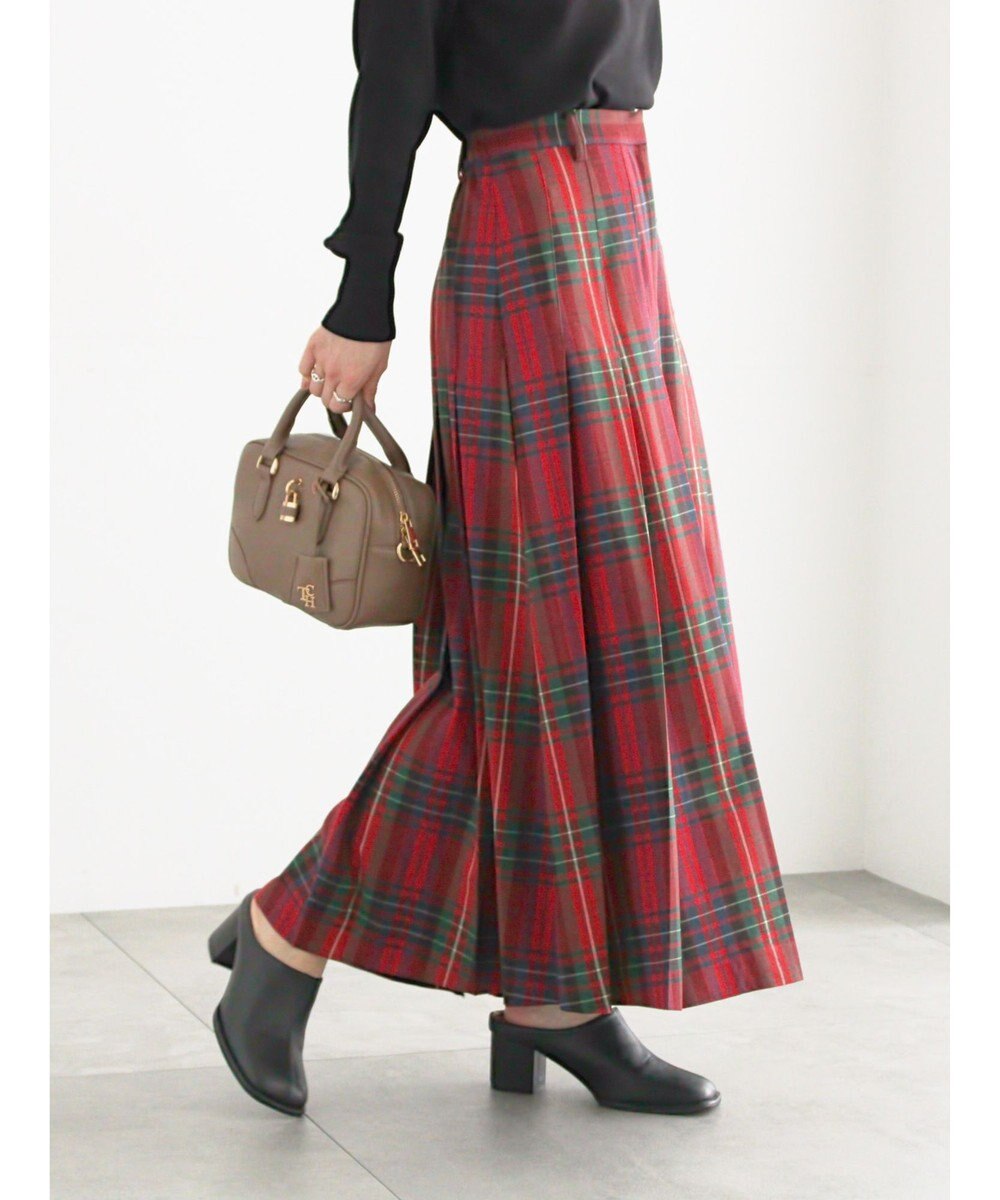 Te chichi チェックアソートロングプリーツスカート 