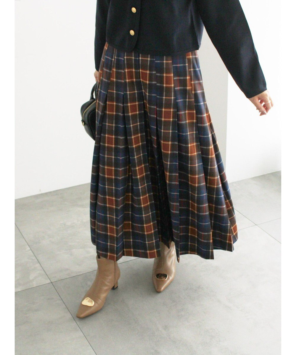 Te chichi チェックアソートロングプリーツスカート 