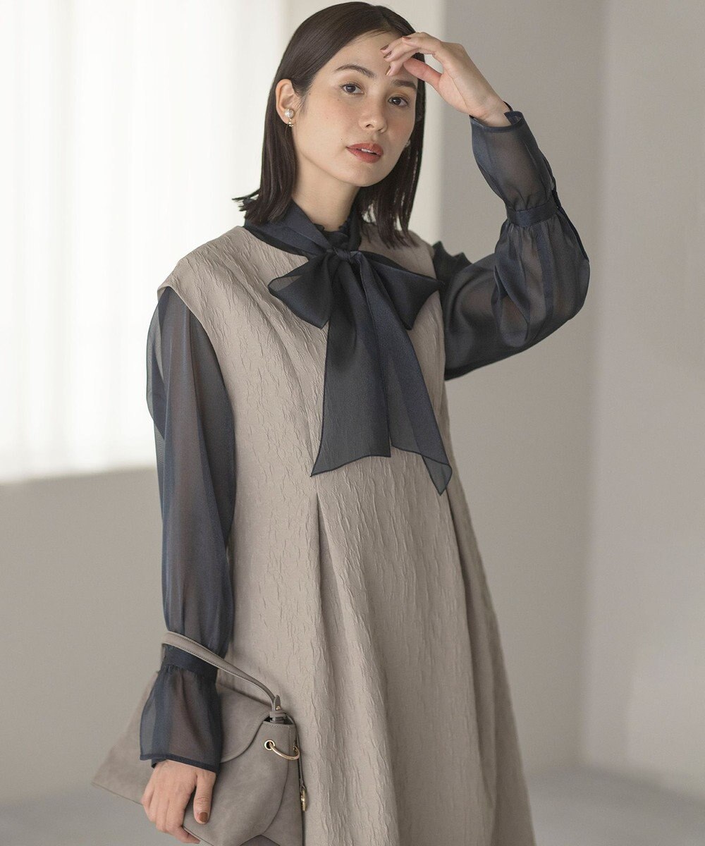 組曲 フラワーラメジャカード ジャンパースカート 