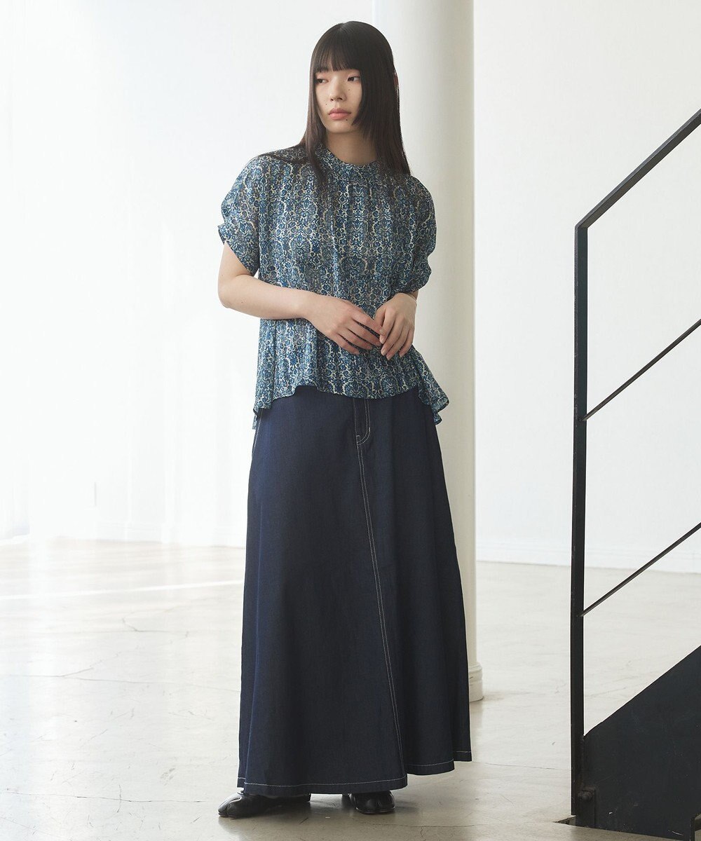 J.PRESS YORK STREET 【WOMEN】オリジナルタイルプリント ブラウス 