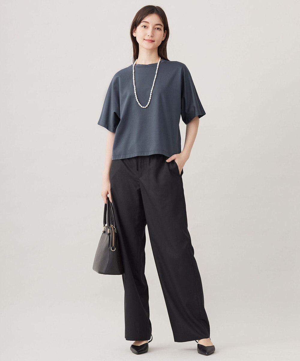 自由区 S 【洗える】ハイカウントクロップド丈 カットソー 