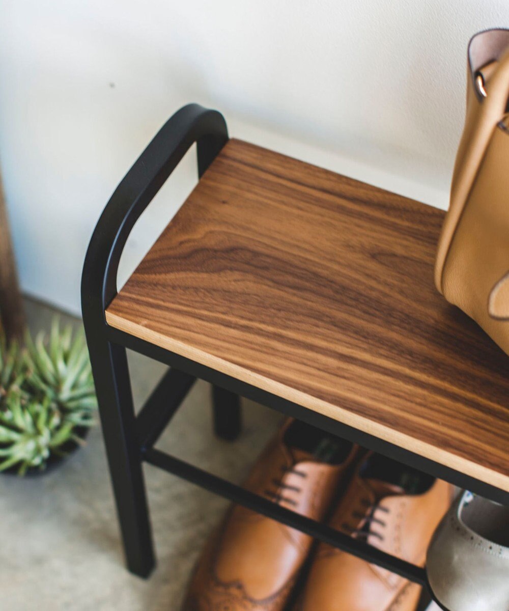 tower 立ちやすいベンチシューズラック タワー  ブラック 