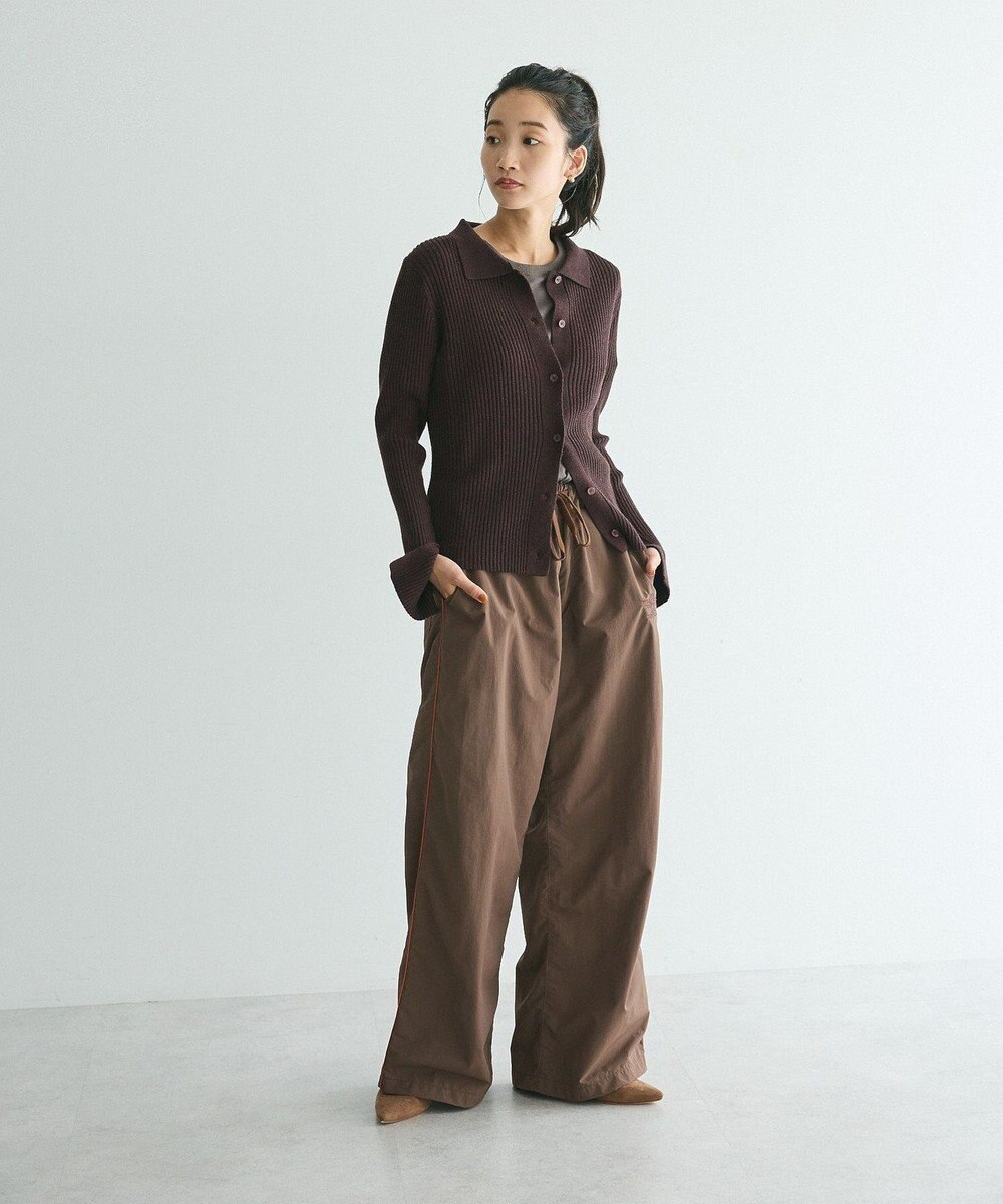 CRAFT STANDARD BOUTIQUE 襟付きニットコンパクトカーディガン 