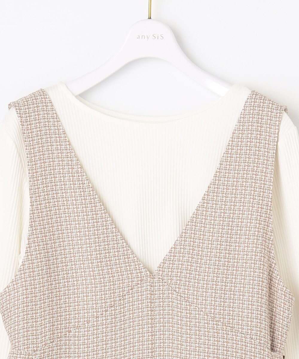 ANY SIS 【洗える】ツイード調ワンピース  セット 
