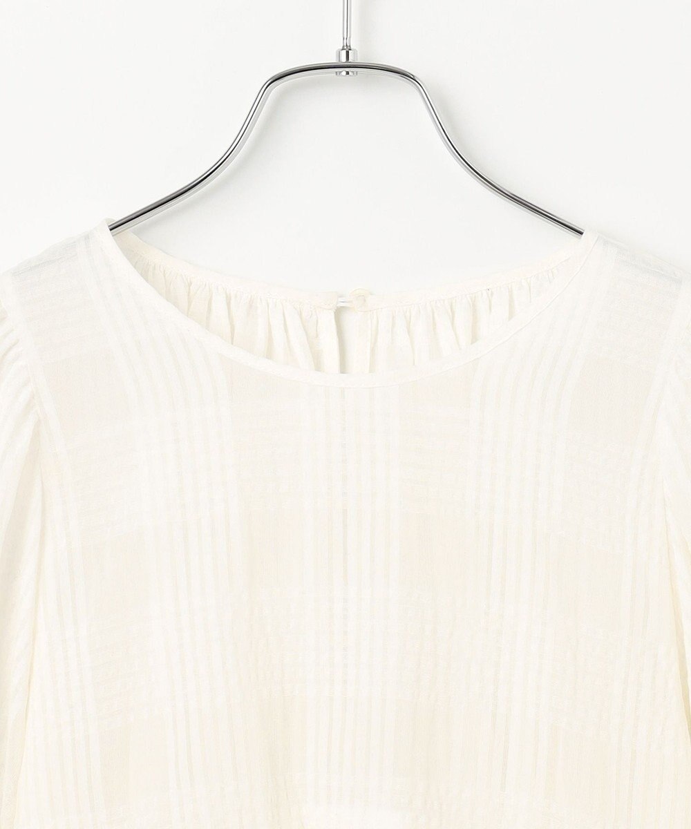 #Newans シアーチェックボリュームブラウス 