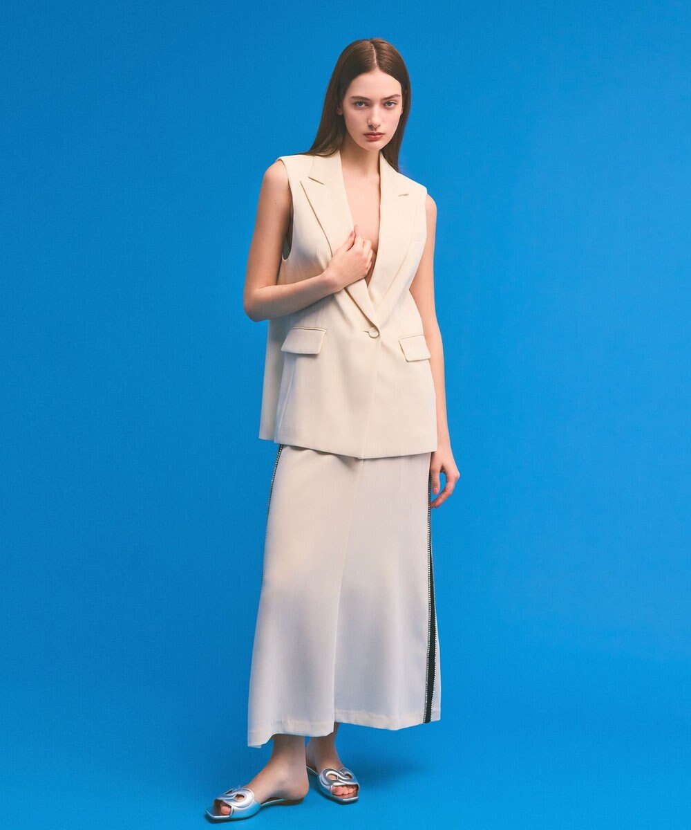 GRACE CONTINENTAL ラインビジューロングスカート 