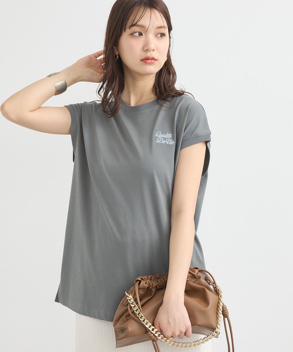 earth music&ecology 【接触冷感/洗濯機可】Ｑｕａｌｉｔｅ　Ｄｅ　ＶｉｅフレンチＴ 