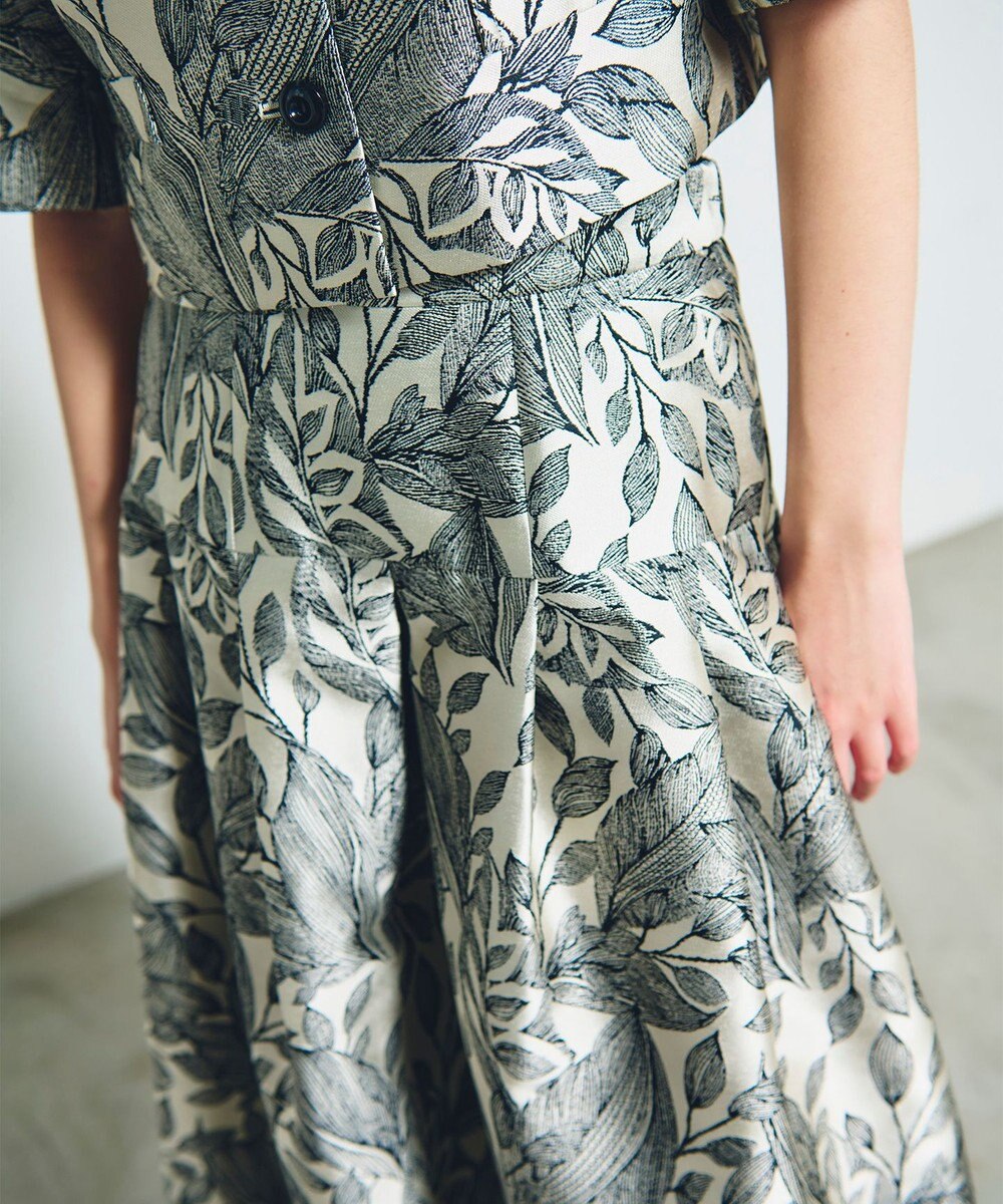 GRACE CONTINENTAL ボタニカルジャガードスカート 