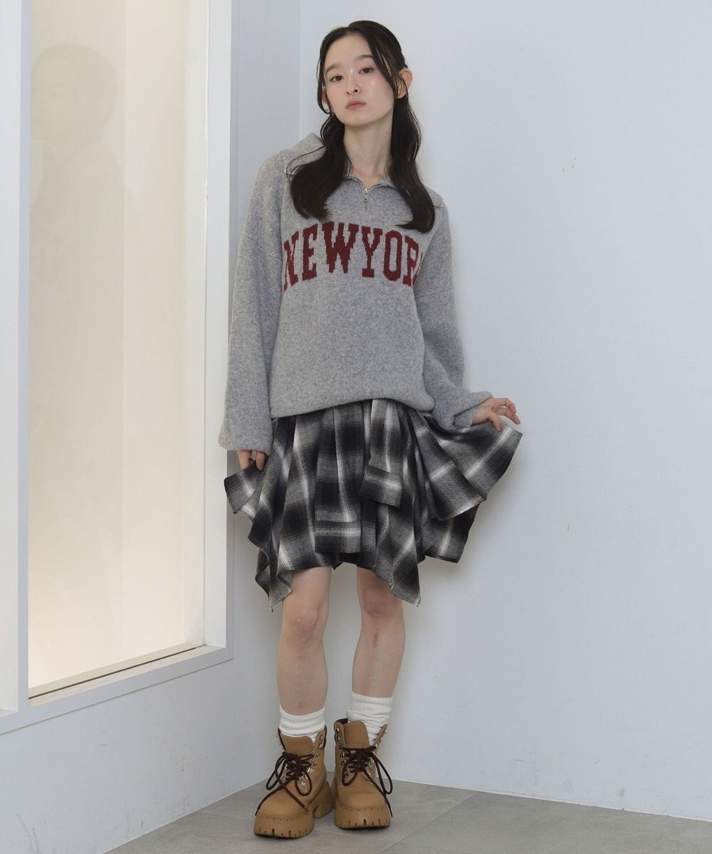 WEGO フラッフィーハーフジップニット 