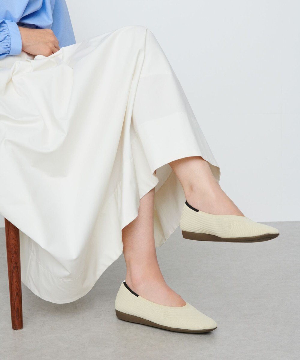 steppi “撥水＆洗えるニットシューズ” スクエア パンプス 