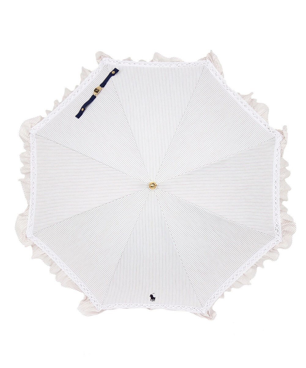 MOONBAT POLO RALPH LAUREN 晴雨兼用日傘 長傘 ストライプフリル／遮光 遮熱 UV 