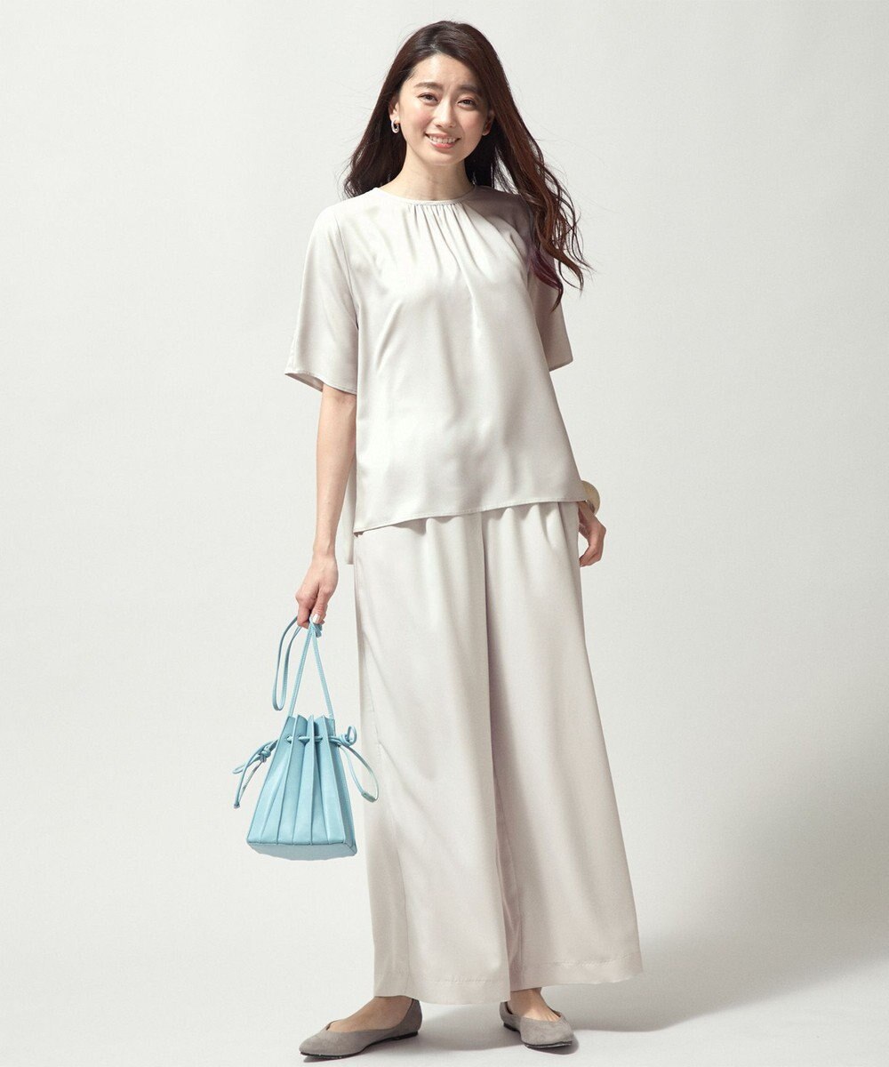 洗える ヌーディスバックサテン ワイドパンツ 組曲ファッション通販 公式通販 オンワード クローゼット