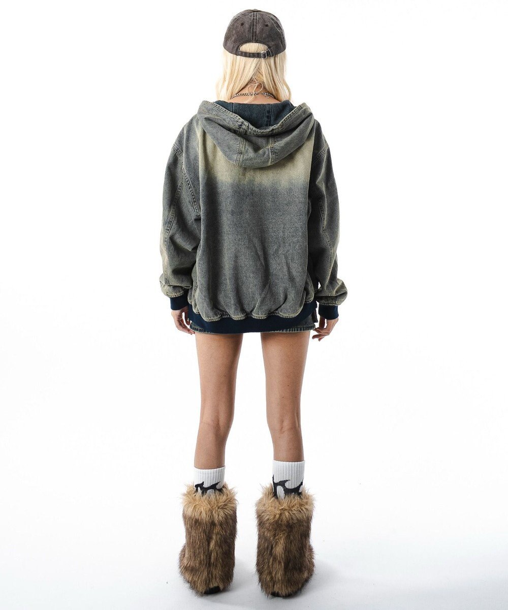 WEGO 【ユニセックス着用ITEM】フードデニムブルゾン 