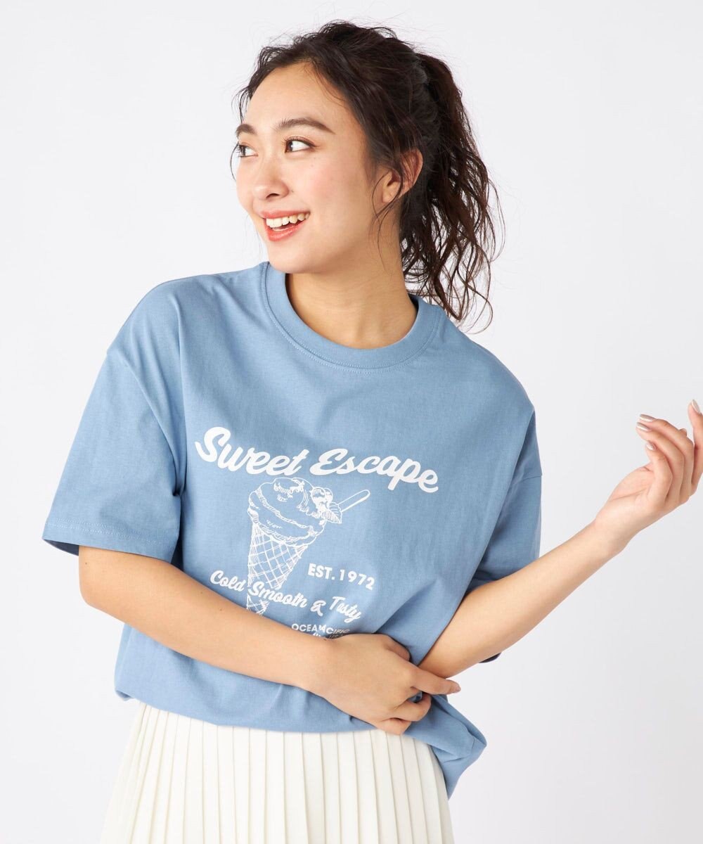 OP／FILA 【Ocean Pacific】アイスクリームプリント半袖Tシャツ 