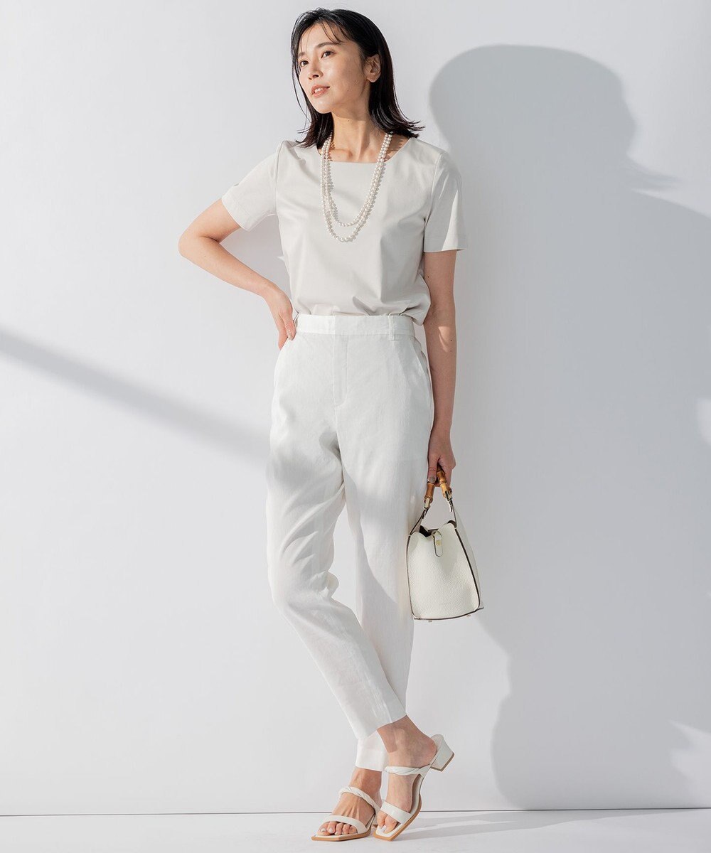 23区 L 【洗える】ダブルスムース スクエアネック カットソー 