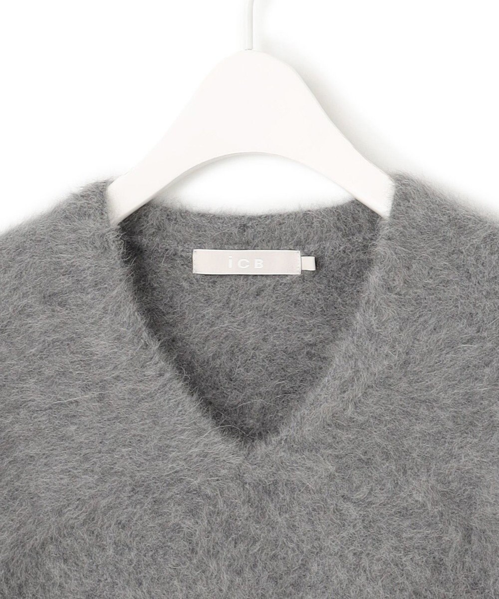 ICB L フォックスアルパカ Vネックプルオーバーニット 