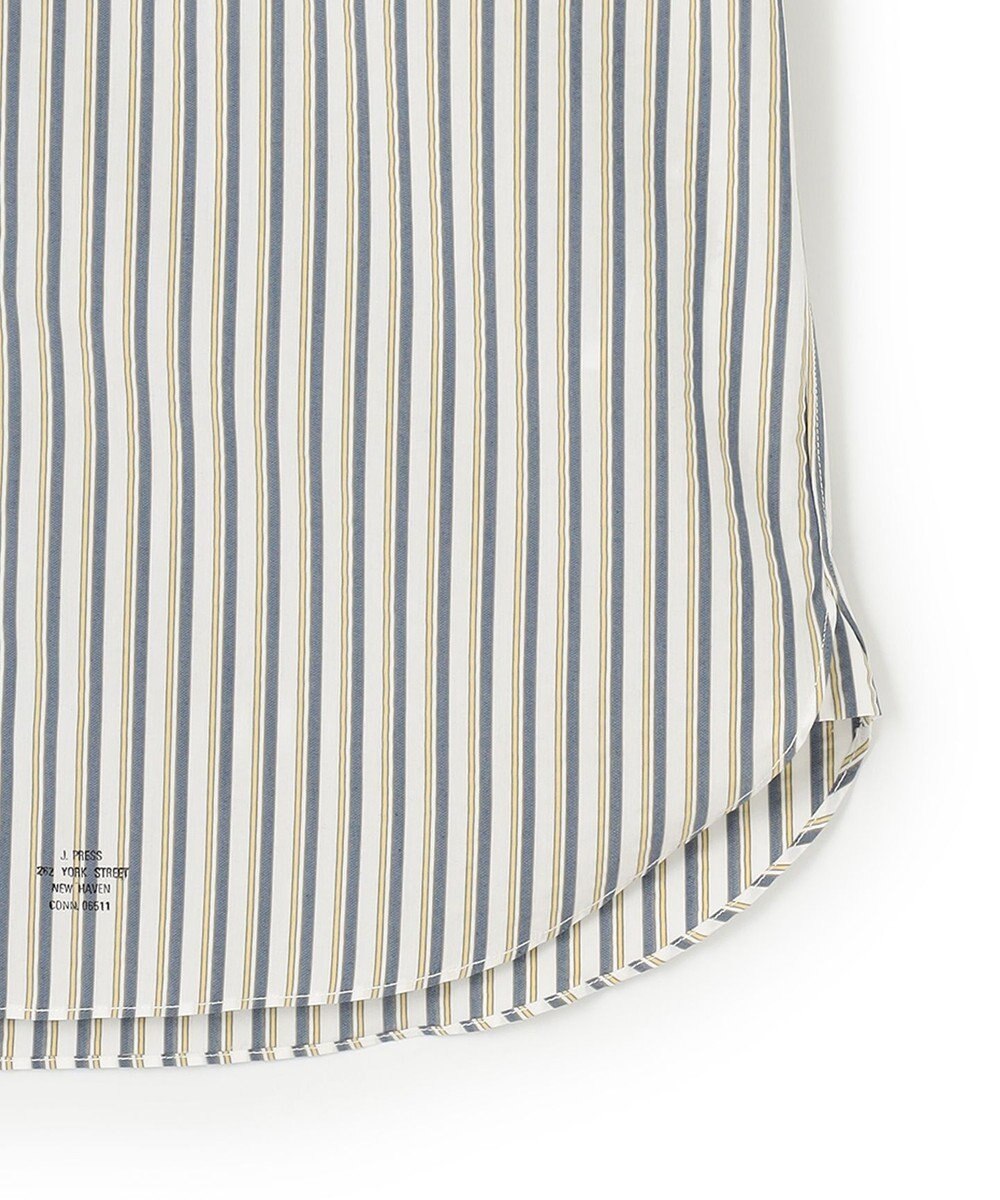 J.PRESS MEN 【クールマックス】サッカーマルチストライプ バンドカラーシャツ 