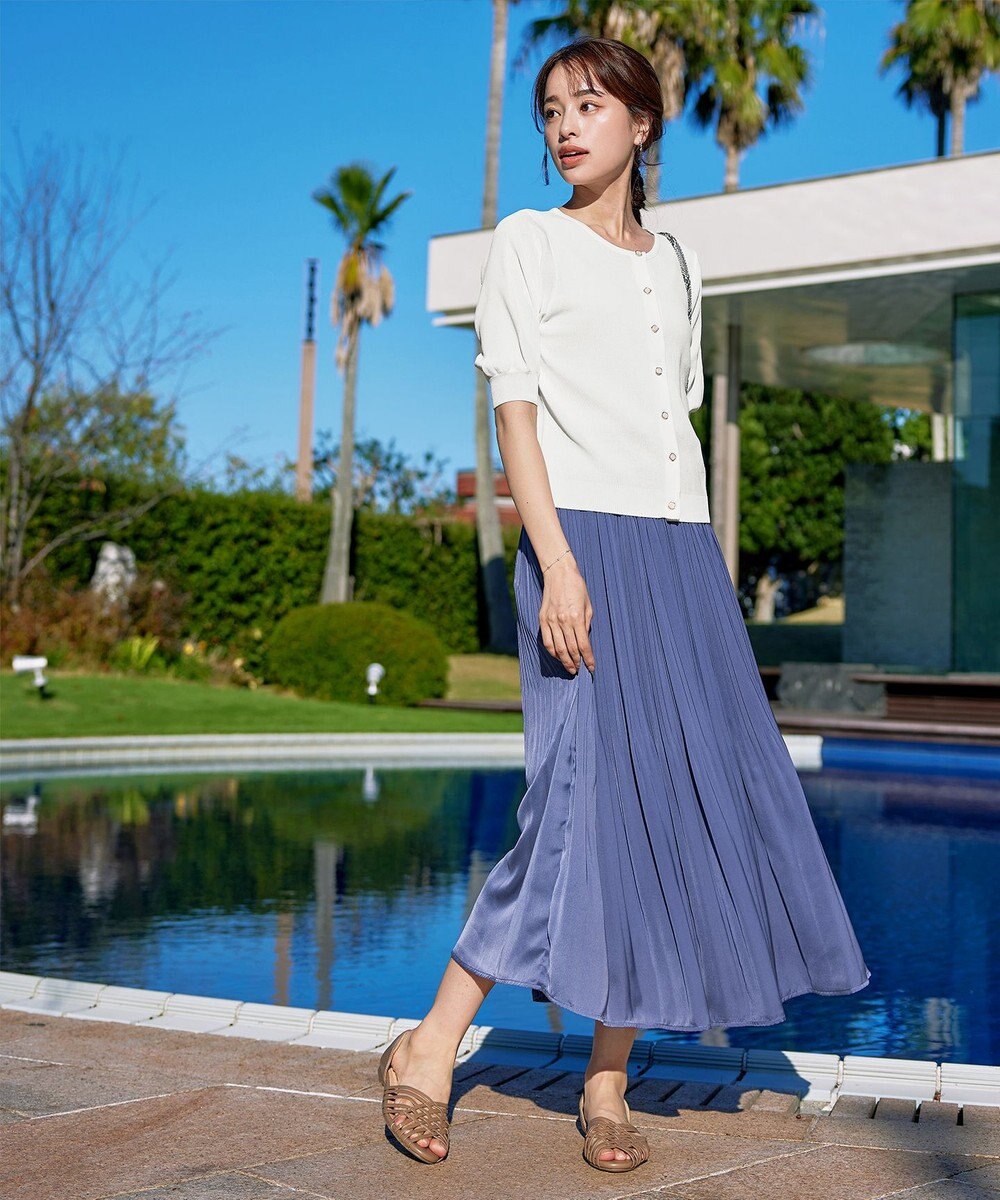 Tiaclasse  【洗える】ハーフスリーブサマーニットカーディガン 