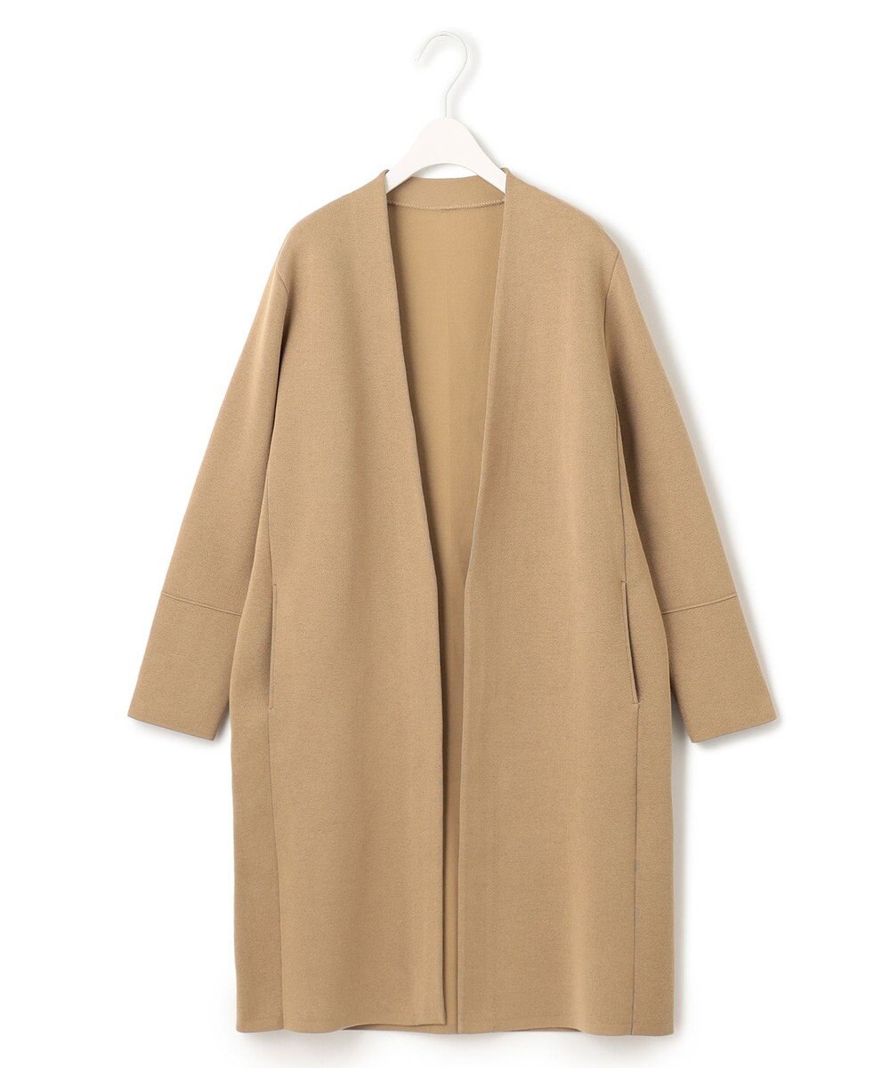 ICB 【洗える】コットンアセテートスムース ロングニットアウター 