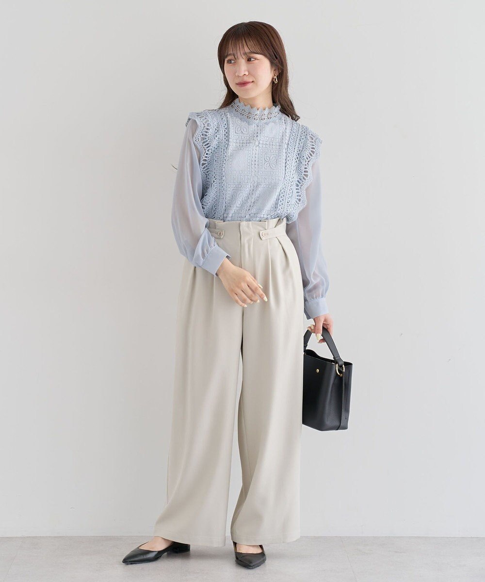 Green Parks ・ＥＬＥＮＣＡＲＥ　ＤＵＥ　サイドベルトタックパンツ 