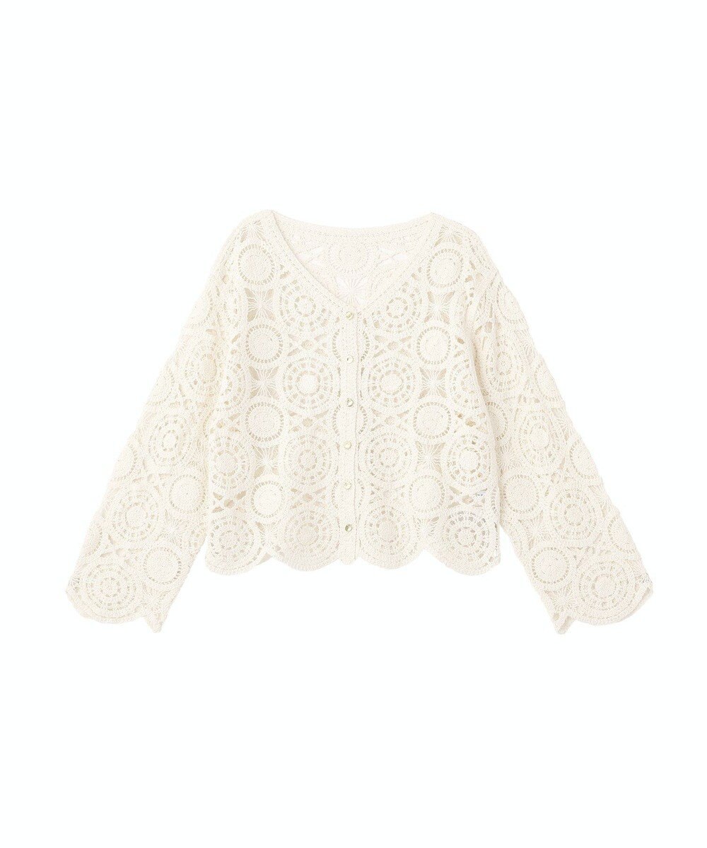 AMERICAN HOLIC クロシェニットVネックカーディガン 
