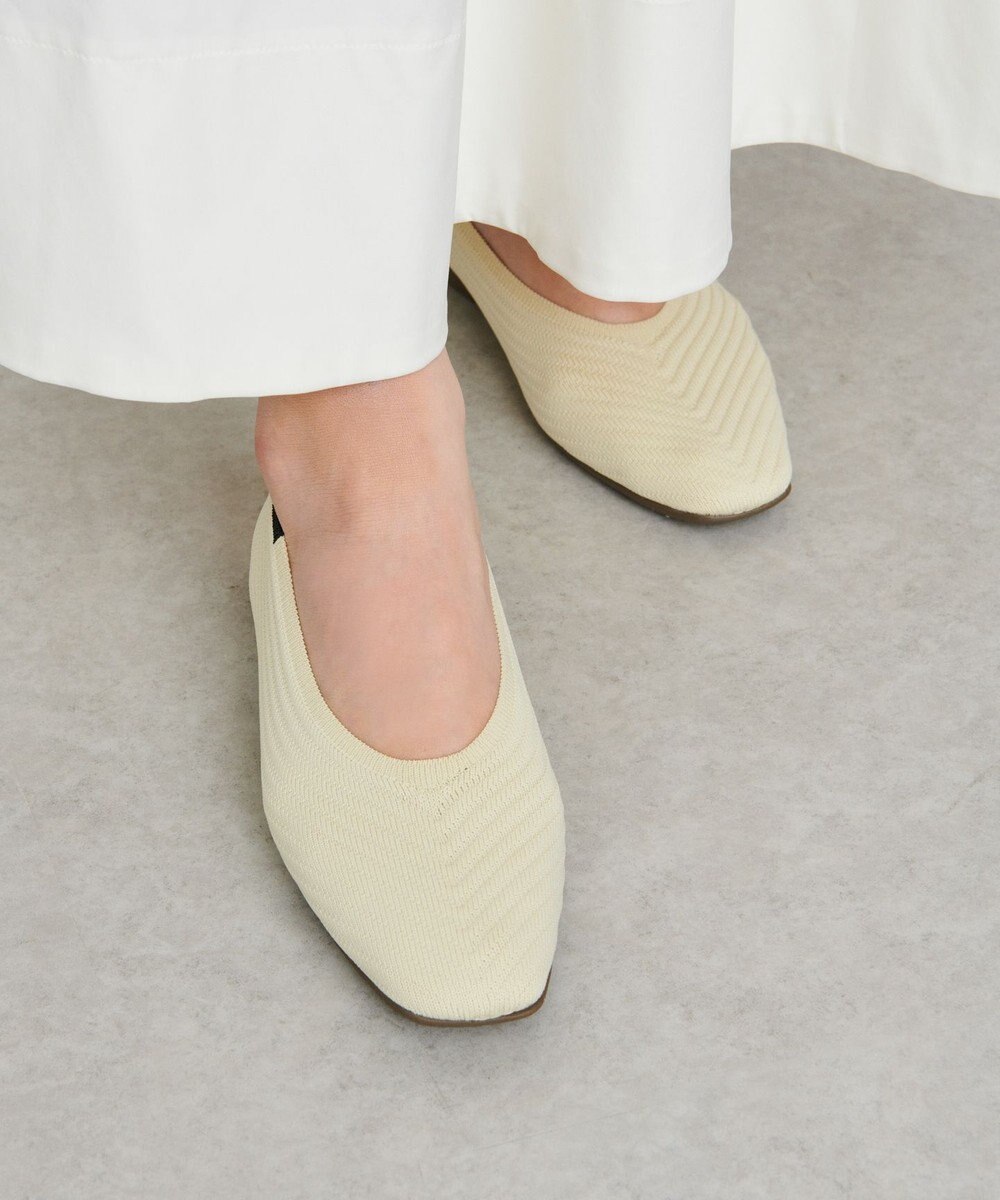 steppi “撥水＆洗えるニットシューズ” スクエア パンプス 