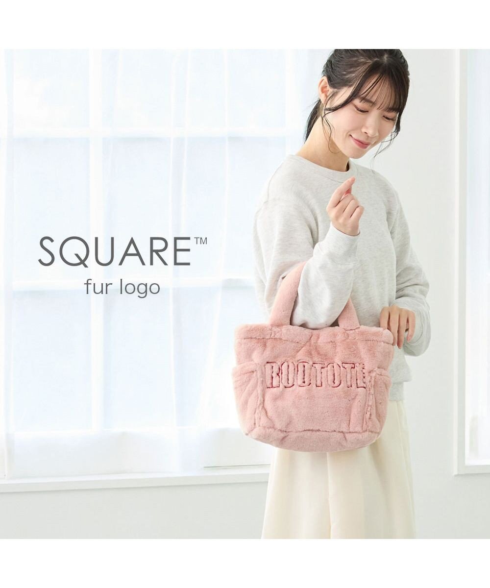 ROOTOTE 3637【ふわふわ】SC.スクエア.ファー.ロゴ-A 