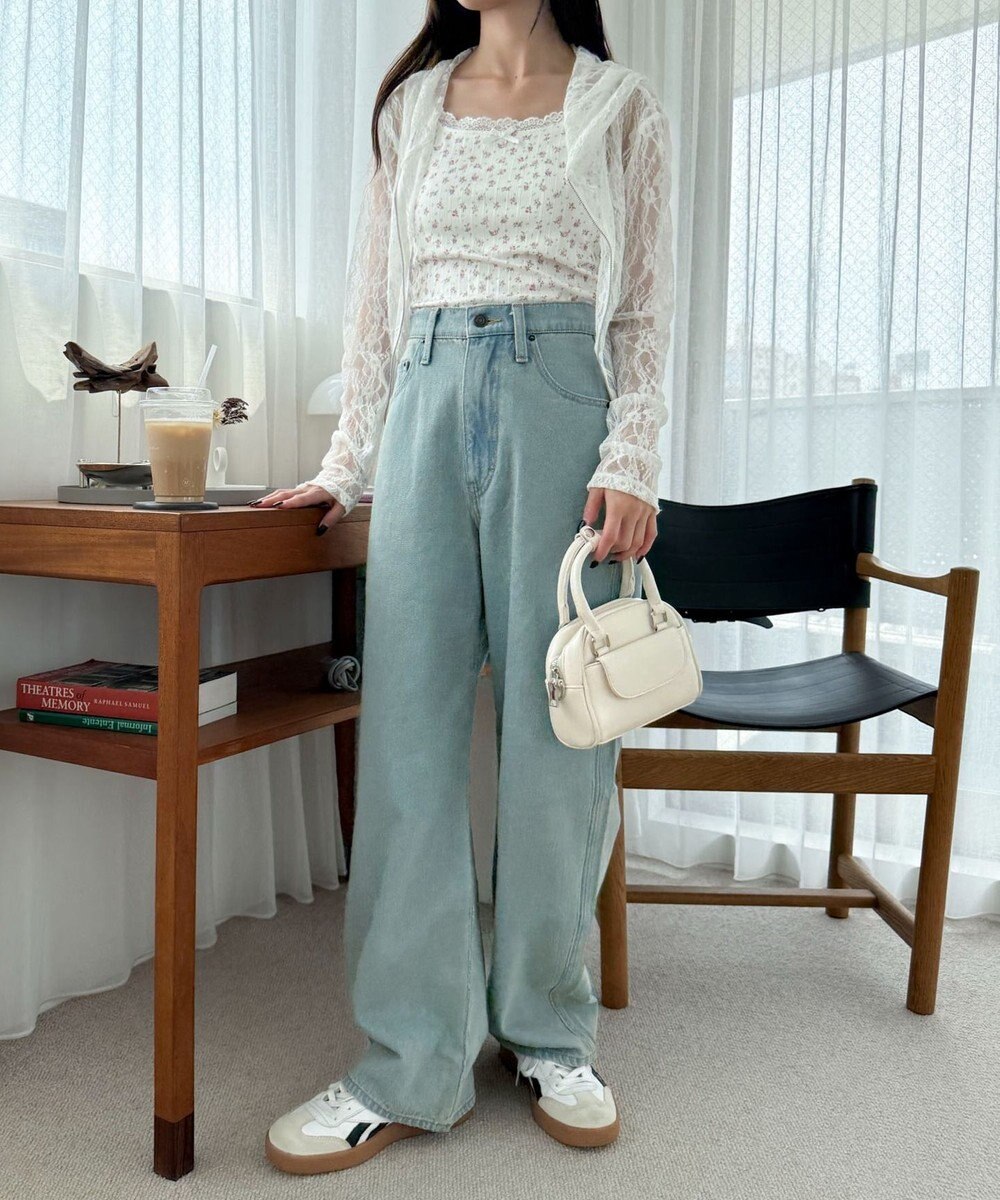 WEGO ハートポケットストレートデニムパンツ 