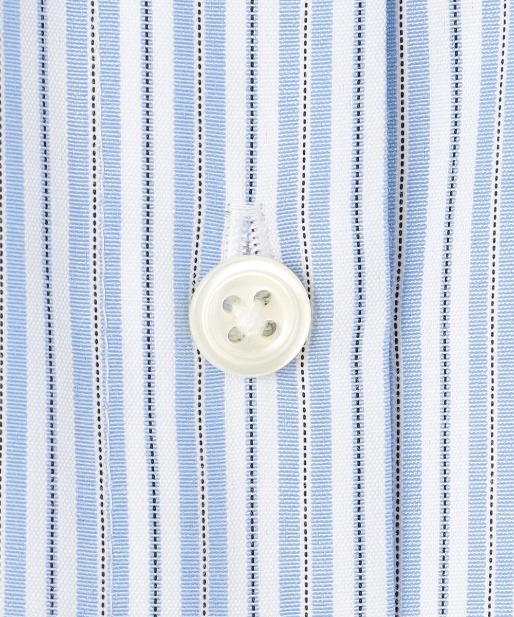 J.PRESS LADIES L 【洗える】ストライプ バンドカラー ブラウス 