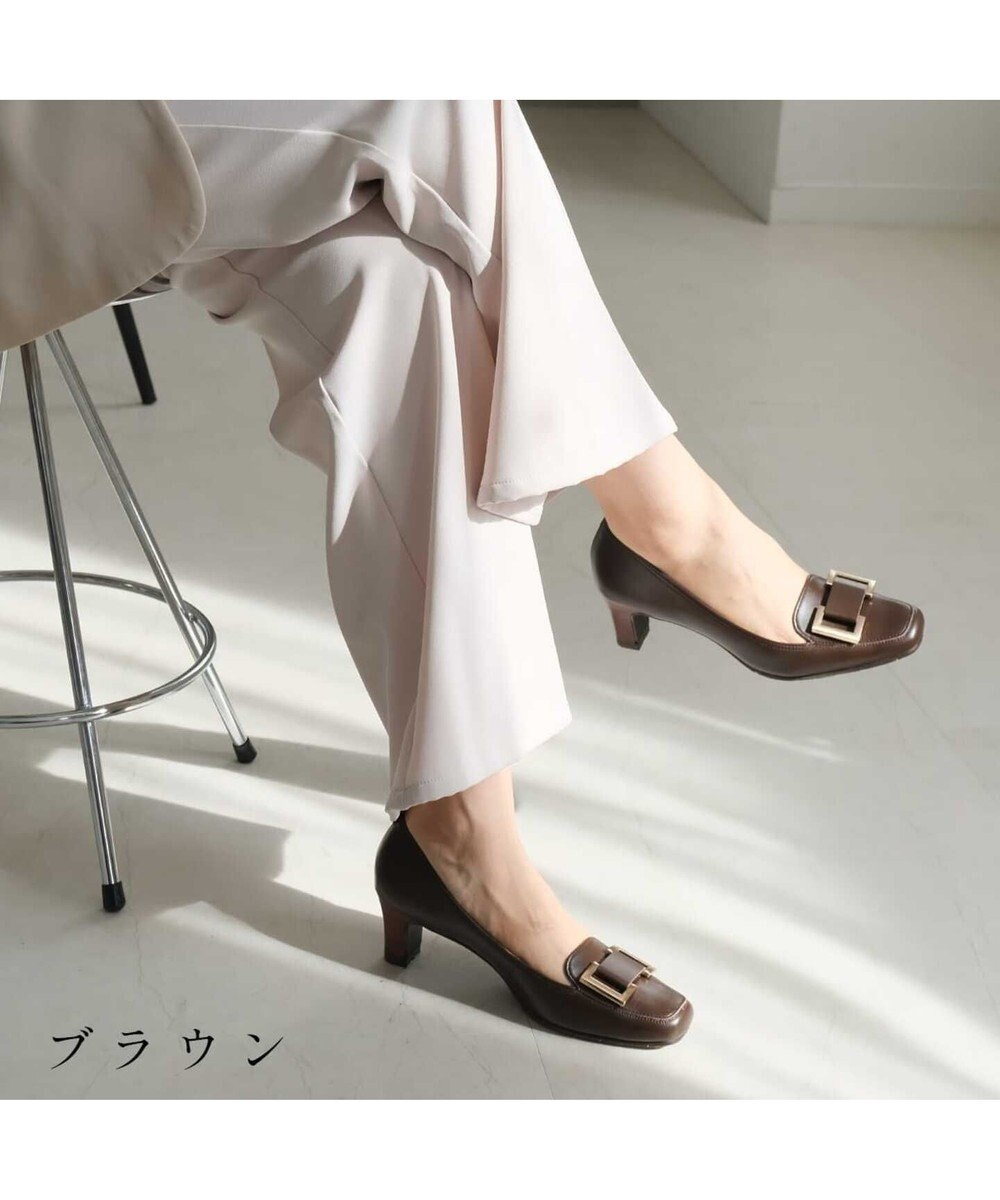 Pointer 日本製 本革バックルパンプス 