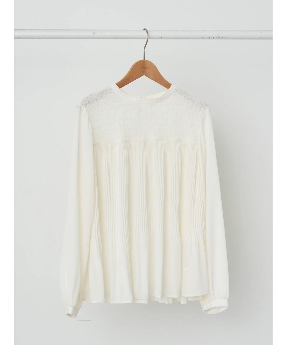 earth music&ecology レースプリーツブラウス 