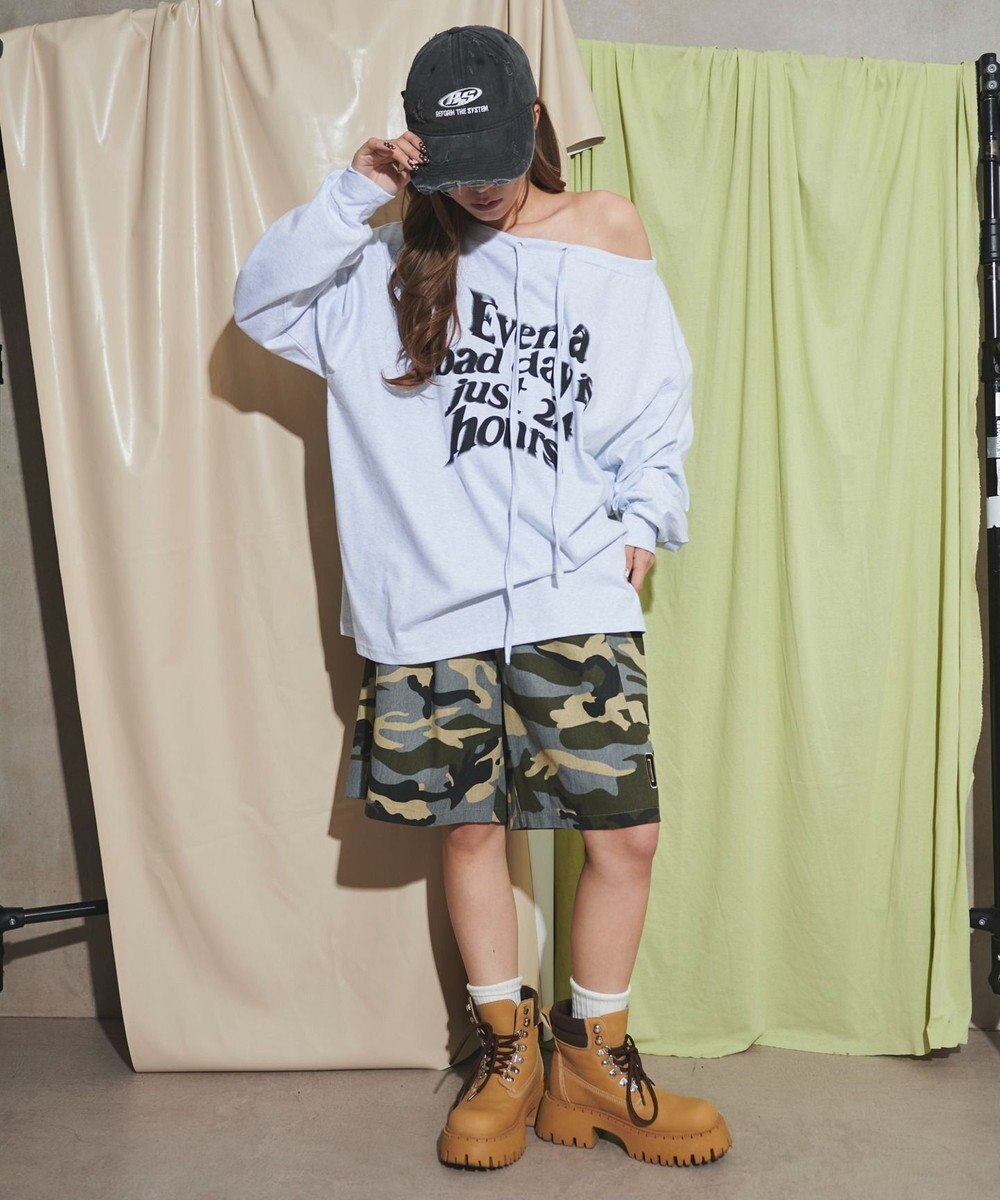 WEGO ドローストリングロゴオフショル 