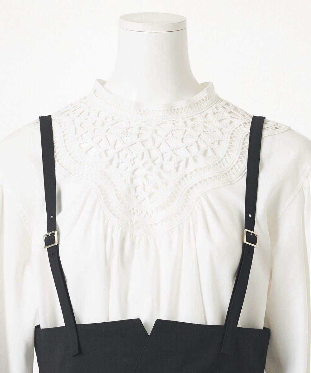 23区 L 【GOLD LABEL】クリスピーリネンストレッチ サスペンダーパンツ 