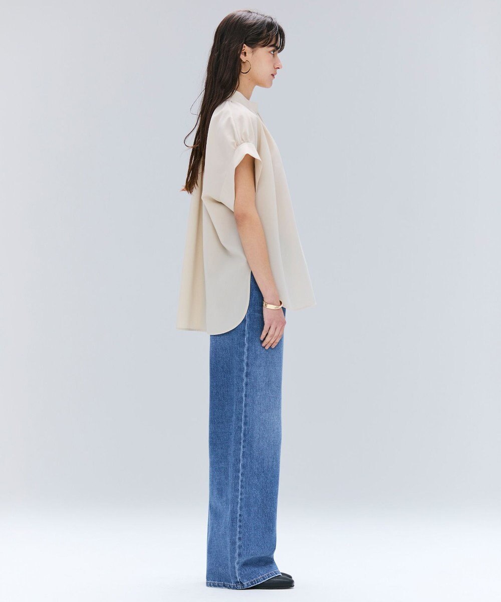 BEIGE， 【洗える/接触冷感/速乾/UVケア対応】BATEAU / Vネックバックギャザーハーフスリーブブラウス 