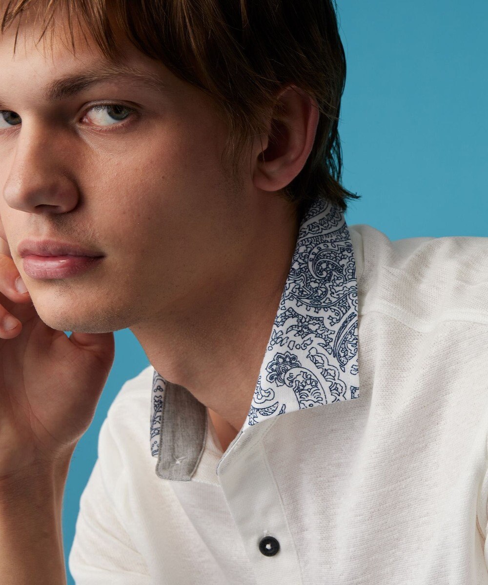 JOSEPH ABBOUD 【リネン素材/吸水速乾/日本素材】リネンハニカム ダディ ポロシャツ 