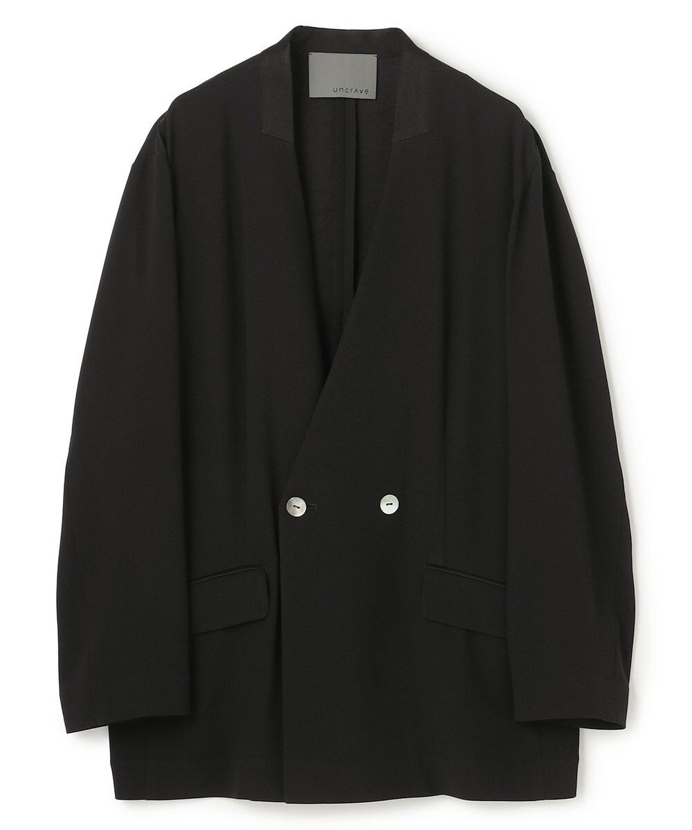 uncrave バックサテンジョーゼット ノーカラージャケット 