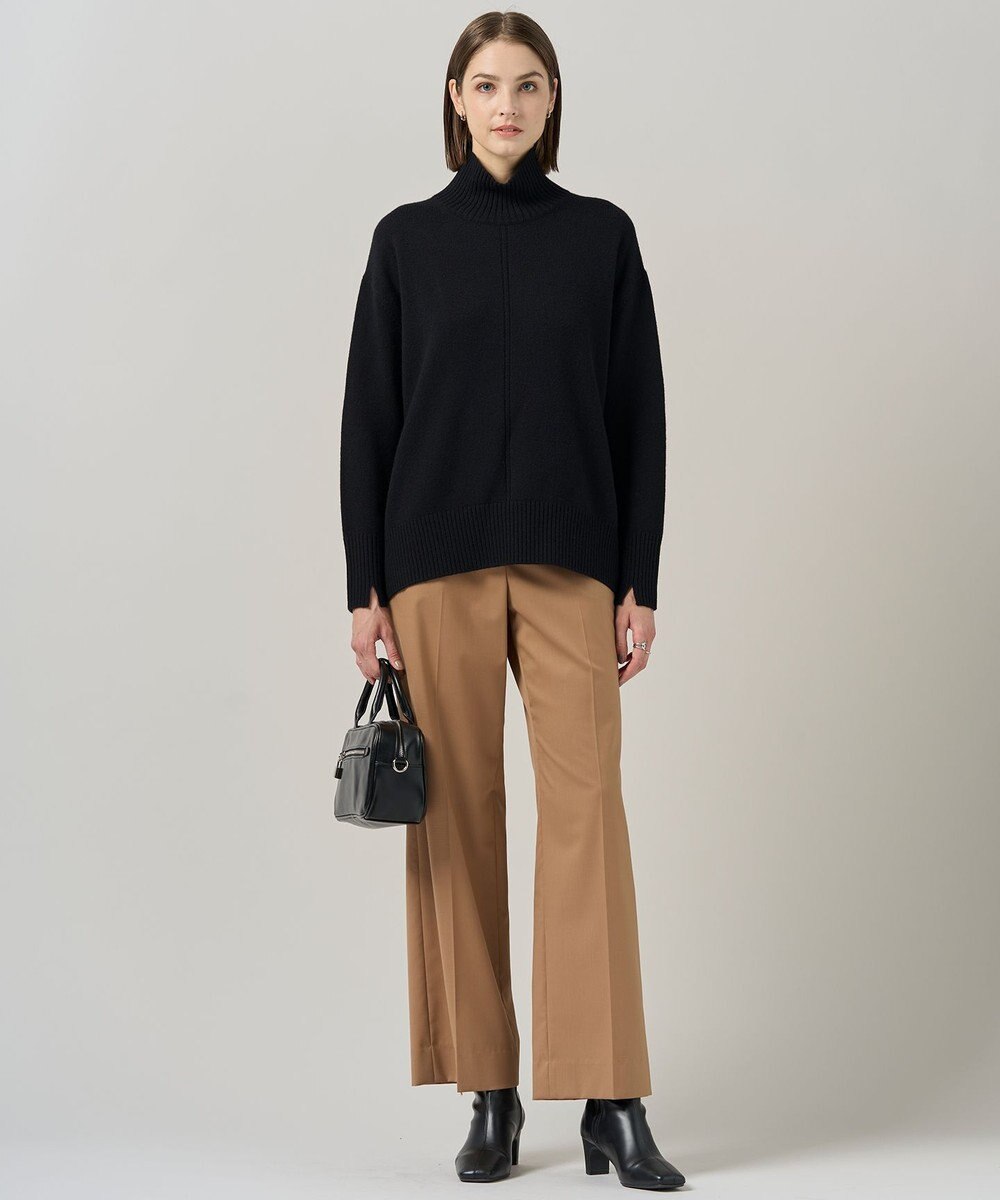 ICB 【洗える】T/Wブロード ワイドストレートパンツ 