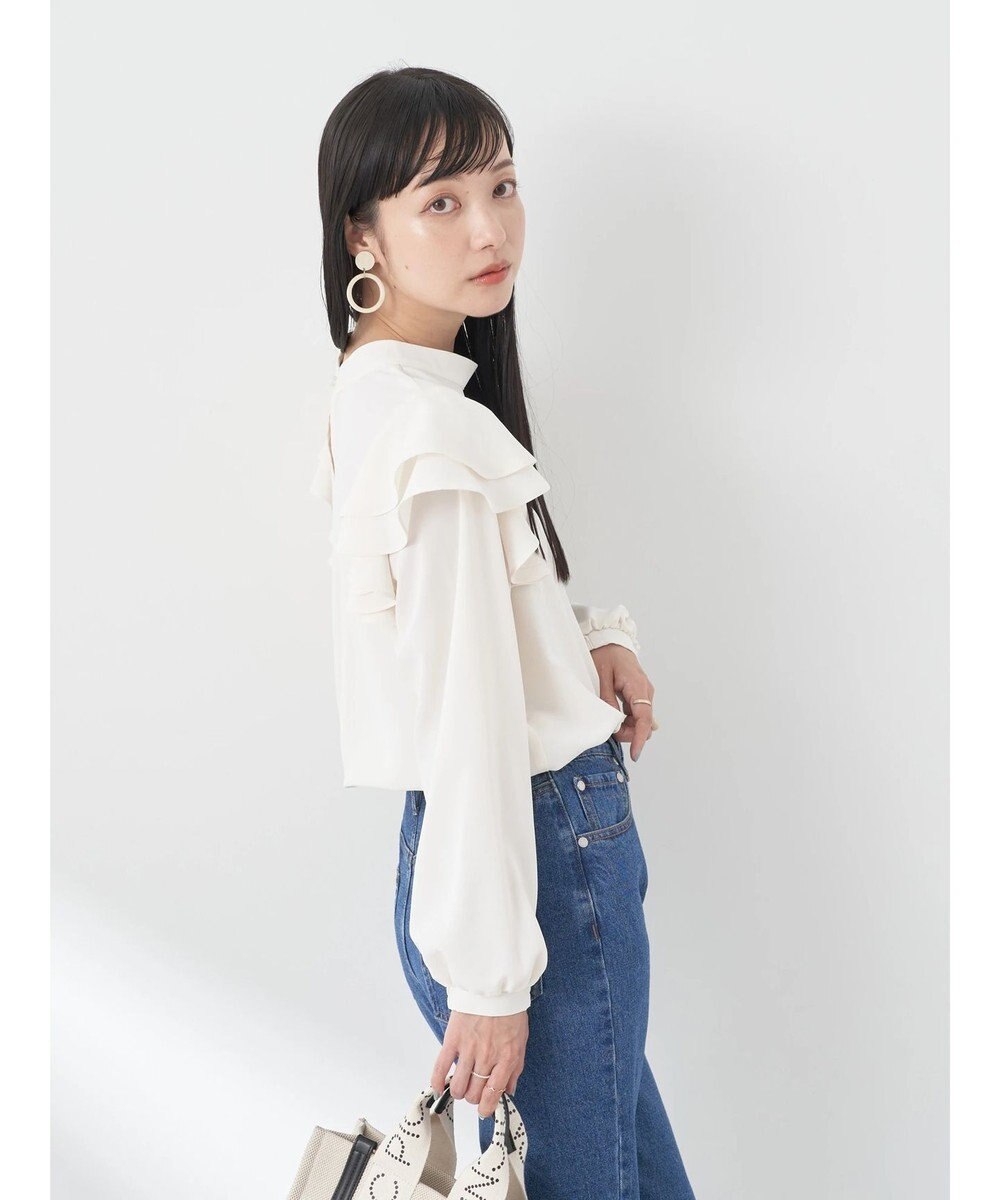 earth music&ecology フリルスリーブブラウス 