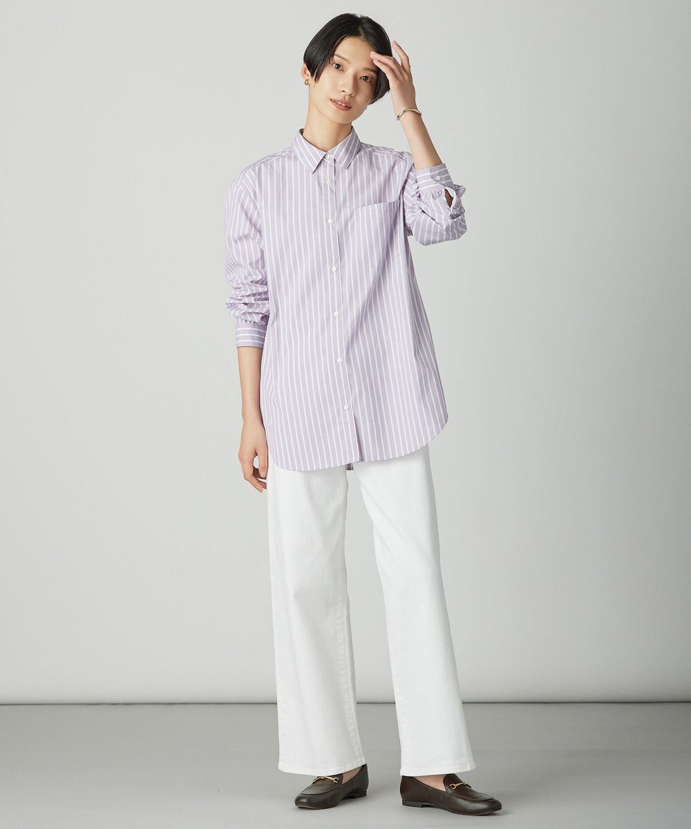 J.PRESS LADIES 【洗える】BASIC STRETCH DENIM ワイド ストレート デニム 