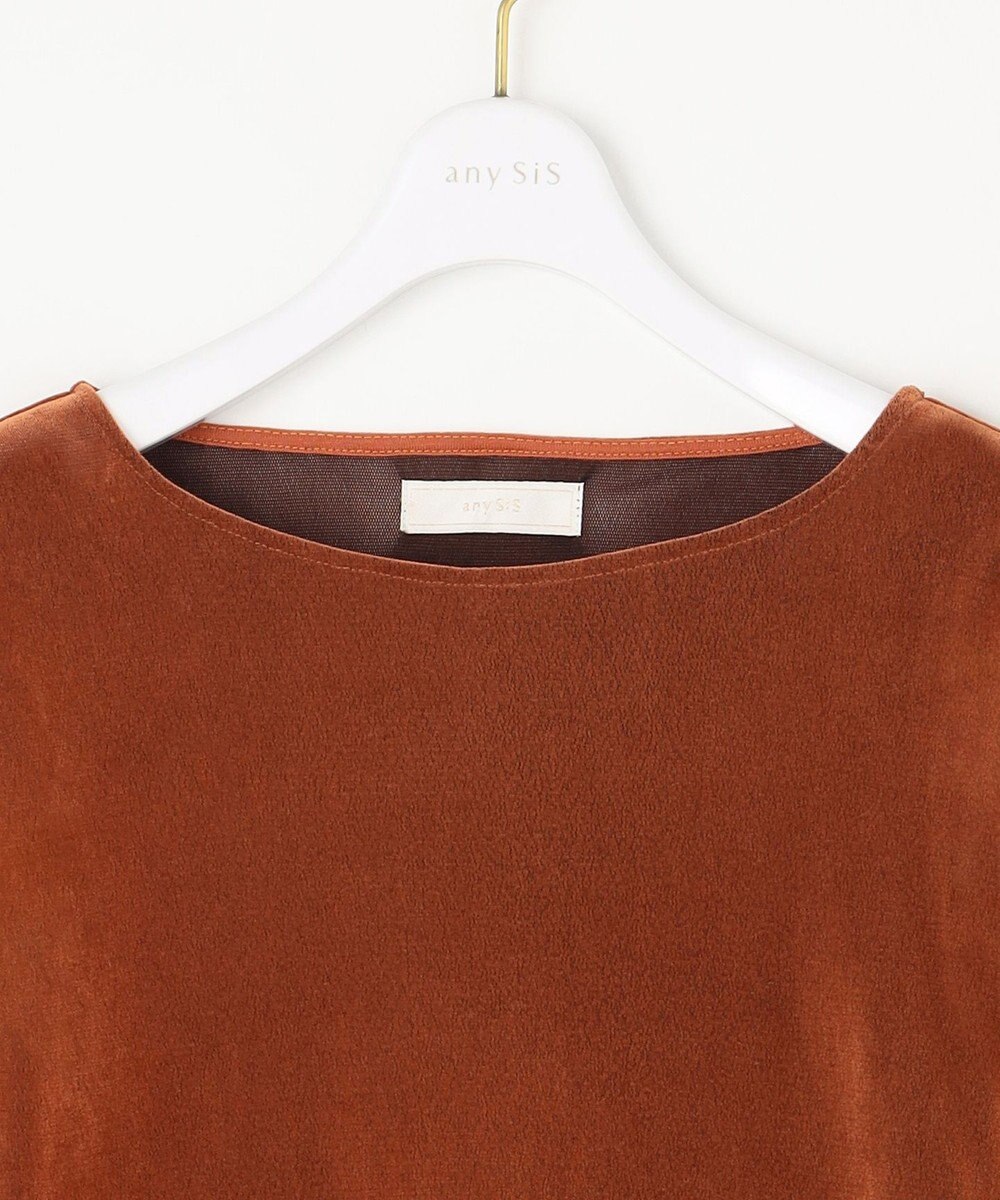 ANY SIS S 【洗える】チュールベロア プルオーバー 