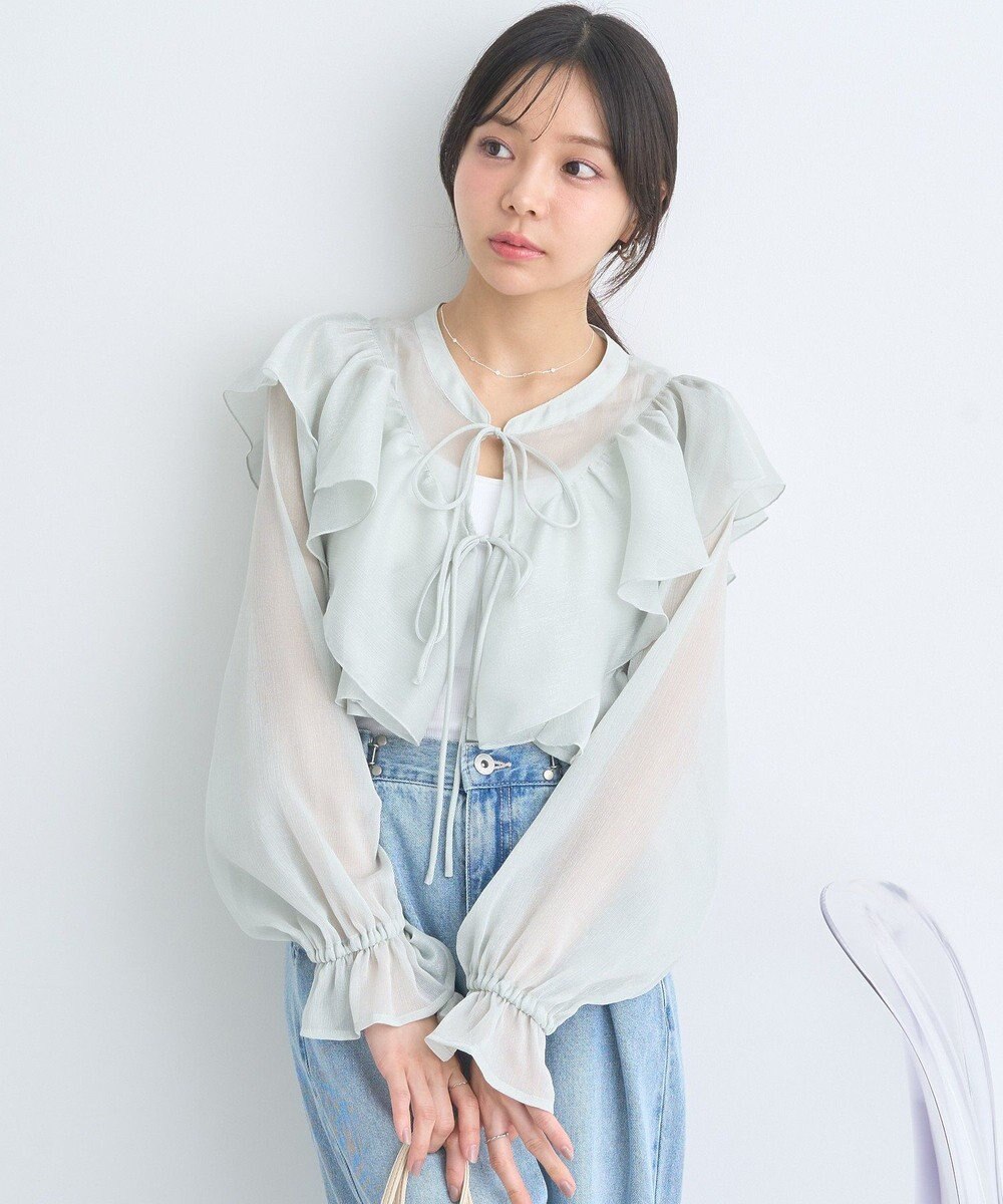 earth music&ecology シアーラッフルショートボレロ 