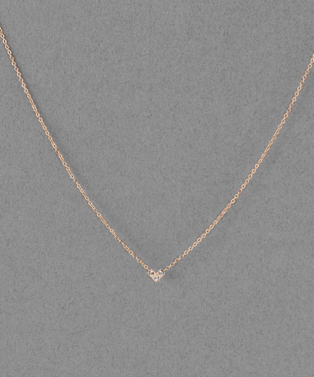 Phoebe 【金属アレルギー対応】スリービジューミニハートネックレス 