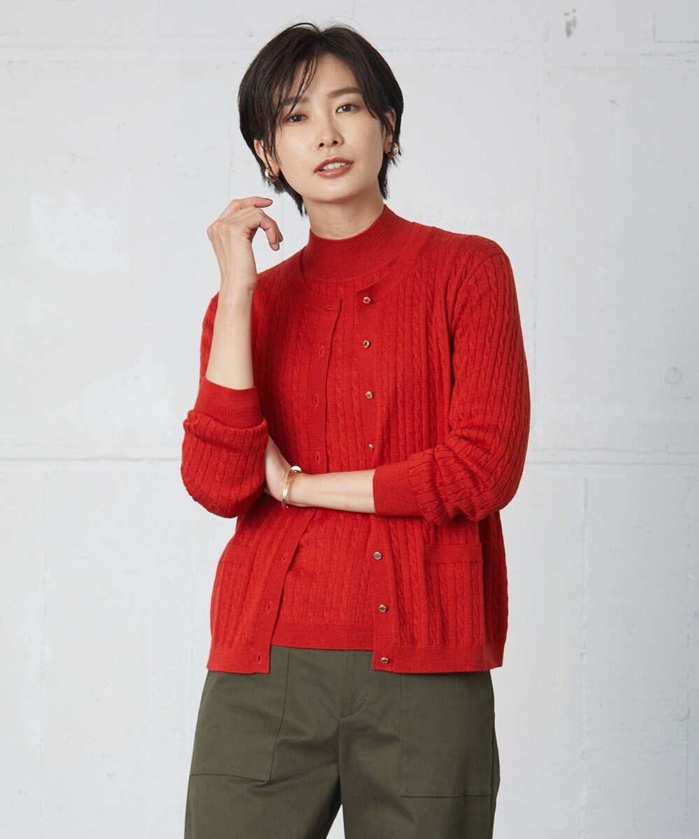 J.PRESS LADIES 【洗える】KNIT BASIC ミドル カーディガン 