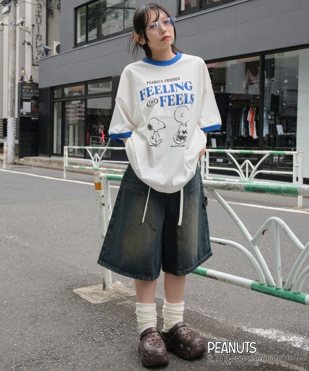 WEGO 【ユニセックス着用ITEM/MLサイズ展開】別注PEANUTSプリントT（SS） 