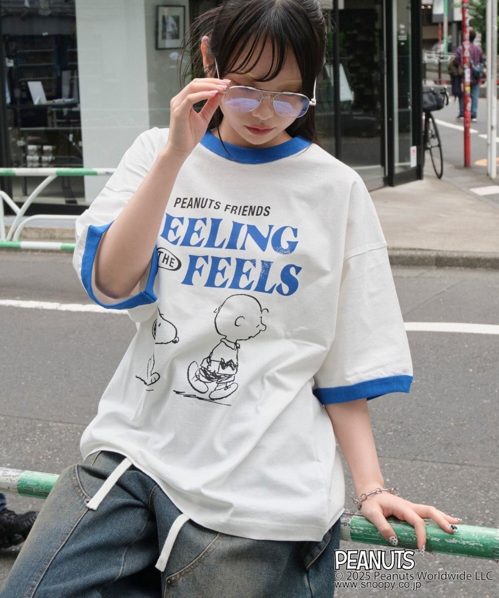 WEGO 【ユニセックス着用ITEM/MLサイズ展開】別注PEANUTSプリントT（SS） 